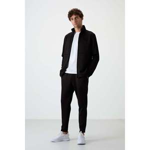 Ensemble de survêtement en tissu scuba noir pour homme Bran, décontracté, respirant, taille adulte - Product Image 6