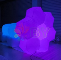 Fleurs artificielles décoratives d'extérieur pour plafond de scène, ballons géants gonflables en forme de fleur avec LED pour la décoration de fêtes et de mariages
