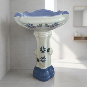 Lavabo sur pied moderne d'extérieur en céramique émaillée grand format, pour usage hospitalier, forme ronde/rectangulaire, écologique et résistant à l'eau - Product Image 6