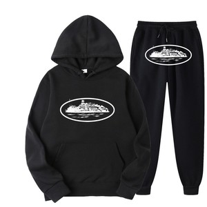Ensemble décontracté unisexe streetwear tendance transfrontalier, sweat à capuche ample <span class=keywords><strong>Cortez</strong></span> blanc, style hip-hop et skateboard, 100% coton - Product Image 1