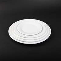 Assiettes à dîner en porcelaine mélamine avec logo ensembles de plats plats ronds pour restaurant, mariage, salle à manger à la maison
