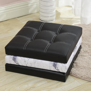 Moderno multifunzionale cubo in pelle pouf sgabello con riporre pieghevole banco organizzatore per camera da letto e Hotel mobili - Product Image 4