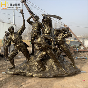 Escultura Temática del Ejército Rojo de Jiahua, Figura de Fibra de Vidrio Fundida para Montaje en Suelo Exterior, Decoración de Paisaje - Product Image 4