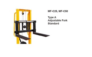 Forklift Mini Berkualitas Tinggi Seri MF-C Kapasitas Angkut Raksasa 120kg, Penumpuk Manual dengan Kaki Penyangga - Product Image 4