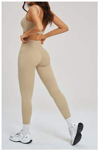 Nuevas medias de Fitness de dos piezas, conjunto de <span class=keywords><strong>mallas</strong></span> de entrenamiento de levantamiento de glúteos personalizadas transpirables, Top corto <span class=keywords><strong>para</strong></span> mujer, Sujetador deportivo, conjunto de Yoga <span class=keywords><strong>para</strong></span> mujer - Product Image 6