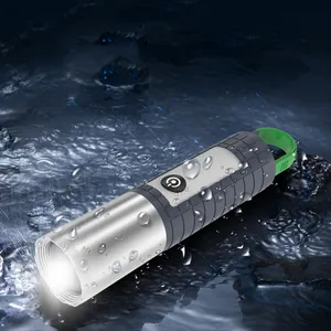 Torche Zoom télescopique longue portée 2024 avec LED prix usine type-c charge batterie rechargeable Camping en plein air d'urgence