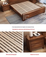 Lits en bois de taille king avec tiroirs pour chambre principale, prix de gros, style moderne minimaliste, bord arrondi, artisanat anti-collision