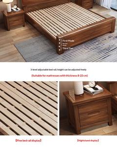 Lits en bois <span class=keywords><strong>de</strong></span> taille king avec tiroirs pour chambre principale, <span class=keywords><strong>prix</strong></span> <span class=keywords><strong>de</strong></span> gros, style moderne minimaliste, bord arrondi, artisanat anti-collision - Product Image 6