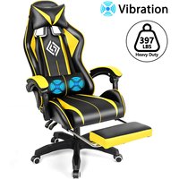Chaise de jeu confortable pour le bureau et la maison, siège de jeu, ordinateur, PC, jeu de voiture, course, lumière LED RGB, chaise de jeu avec repose-pieds