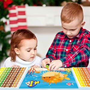 Kids Christmas <b>Gift</b> Cartoon Ocean Animals Sticker Craft Kits Diy Boys Girls Art Activity Dot It Princess - Product Image 5