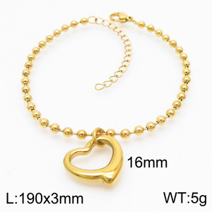 Nouveauté Bracelet Minimaliste avec Charme Cœur Ouvert Plaqué Or 18K Acier Inoxydable 316L Chaîne Fine à Maillons - Product Image 3