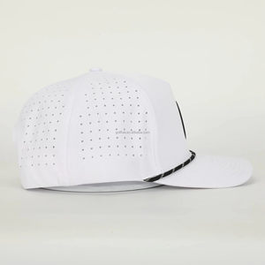 OEM Custom 5 Panel Rubber PVC Patch Logo Baseball Cap <b>Waterproof</b> Laser Cut Hole Perforated Golf Gorras Polyester Golf Rope <b>Hat</b> - Product Image 4