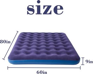 Inflatable Mattress <b>Single</b> Double Thick Outdoor Inflatable <b>Bed</b> <b>Camping</b> air Mattress Flocking <b>Bed</b> Lazy Mat with a Hand Pump - Product Image 2