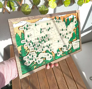 Bản đồ du lịch quốc gia 3D khắc gỗ bản đồ du lịch treo tường thân thiện với môi trang trí nhà chúng tôi công viên quốc gia bản đồ - Product Image 3