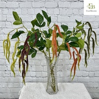 Meistverkaufte 2-Zweige Amaranthus Künstliche Blumen Hängende Dekoration Blattwerk für Blumenarrangements Hochzeit