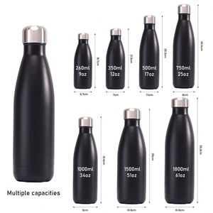 Bouteille d'eau sport isotherme personnalisée en acier inoxydable à double paroi, forme cola, avec logo personnalisé - Product Image 4