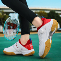 Chaussures de sport unisexes pour terrain intérieur, chaussures de badminton légères et respirantes, baskets de sport à boucle spirale, grandes tailles 35-45