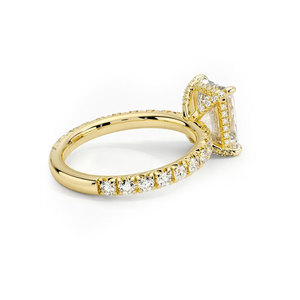 Anillos de oro amarillo de 10K con moissanita de corte esmeralda para mujer, anillo solitario para promesa, aniversario, boda. - Product Image 2