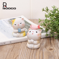 Figur Resin Kucing Mini Manis untuk Kehidupan Sehari-hari, Ornamen Anak Kucing Lucu, Kartun Imut, Dekorasi Meja Kantor Rumah, Koleksi Hadiah Kucing
