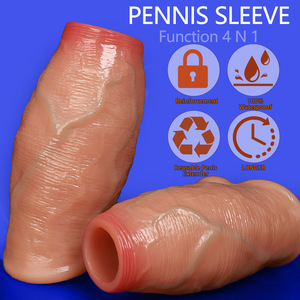 Manchon extra large à dents de loup, extenseur de pénis épaissi, jouet masculin en silicone pour adulte, préservatif en cristal allongé - Product Image 3