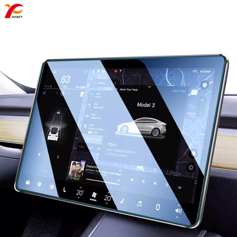 Xe Glass bảo vệ màn hình HD chống phản chiếu Tempered Glass phim cho Tesla