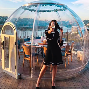 Casa Burbuja Móvil de Acero Ecológica para Glamping, Cabaña Transparente Resistente a la Intemperie con Cortina para Hotel o Restaurante al Aire Libre - Product Image 5