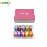 Boîte cadeau en papier avec tiroir coulissant pour 10 macarons ou biscuits, personnalisable avec logo OEM, avec inserts