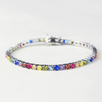 gros de bijoux fins en argent sterling 925 personnalisés Bracelet de tennis en zircon sauvage Bracelet de bijoux de mode pour