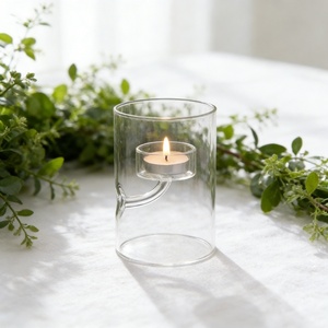 Portavelas Cilíndrico de Vidrio Borosilicato Estilo Europeo, Lámpara de Aceite a Prueba de Viento, Decoración Creativa <span class=keywords><strong>para</strong></span> el Hogar, Navidad, Pascua - Product Image 5