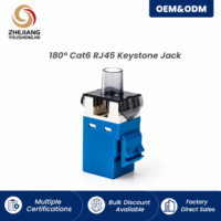 Module Keystone RJ45 coloré sans outil IDC, 6 couleurs, pour plaque murale et panneau de brassage