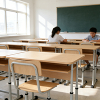 Ensemble Chaise et Bureau en Bois pour Étudiant, Hauteur Réglable, pour Mobilier Scolaire, Tables et Chaises en Promotion, Fabricant Chinois de Bureaux Scolaires