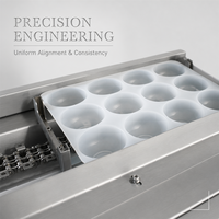 Machine automatique d'encrustage et d'alignement de barquettes certifiée CE HJ-860BP pour la production de glaces mochi avec alimentation par barquettes
