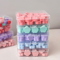 Éponge à ongles colorée en forme de cœur, douce, réutilisable, dégradé ombré, pour le tamponnage du vernis gel
