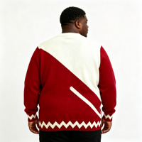 OEM Maßgeschneiderte Jacke Mantel Kapa Alpha Psi Stil Varsity Herrenbekleidung Pullover mit Brustlogo Rot und Weiß Einreihige Strickjacken