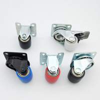 Roulettes pivotantes de 1,25 pouce à faible centre de gravité pour armoires électriques, roues industrielles pour chariots, roues fixes en nylon robustes