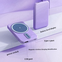 HXB 5000mAh 10000mAh Batería Externa Magnética Inalámbrica Ultrafina Mini, Carga Rápida PD de 10W, Material ABS, Enchufe Global, Cargador Portátil