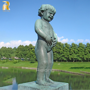 Estatua de Metal desnuda para decoración de parque al aire libre, escultura de bronce para niños, tamaño real - Product Image 2