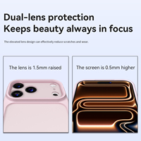 Coque de téléphone transparente en TPU+PC mat, couleur unie, respectueuse de la peau, avec protection intégrale de l'appareil photo, antichoc et anti-traces de doigts pour