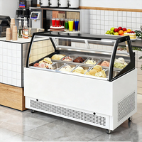 Vitrine à glace commerciale haute capacité, congélateur de présentation de glace pour boutique de desserts