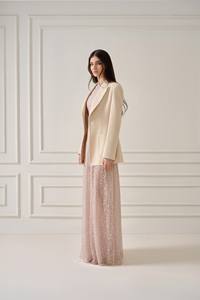 Vente chaude Femmes Blazers Élégant EMI SABLE JACQUARD BLAZER Coupe Droite À Manches Longues Femmes Costumes Blazers Sable Jacquard Vietnam - Product Image 4