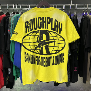 T-shirt Heavyweight Hot Drilling Rhinestone RoughPlay Madness, style <span class=keywords><strong>vintage</strong></span> américain, streetwear, manches courtes pour hommes - Product Image 2