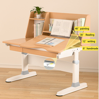 Bureau ergonomique en bois pour enfants avec étagère, tiroir et panneau perforé, réglable en hauteur, écologique, table d'étude moderne pour garçons et filles, pour la maison et le salon