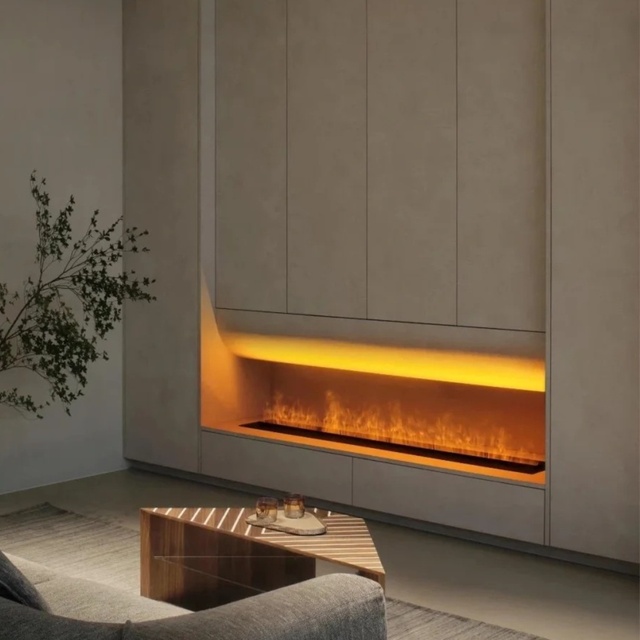 Modern 50cm 3D Electric Fireplace Insert Smart WiFi Wood Material with Remote Control for Living Room for Home Decor