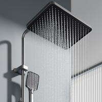 Ensemble de robinets de douche gris anthracite poli apparents, intelligents, avec affichage numérique et thermostat, design ciel étoilé, prix de gros