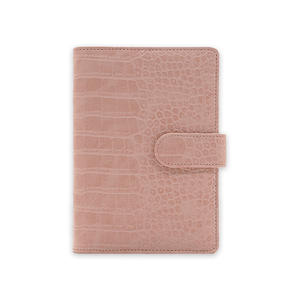 Porte-documents personnalisé style crocodile en PU doré à 6 anneaux, <span class=keywords><strong>classeur</strong></span> à feuilles mobiles avec carnet pour l'<span class=keywords><strong>organisation</strong></span> financière - Product Image 1