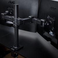 Support double moniteur entièrement réglable VESA 75x75/100x100 pour écrans d'ordinateur de 17 à 32 pouces