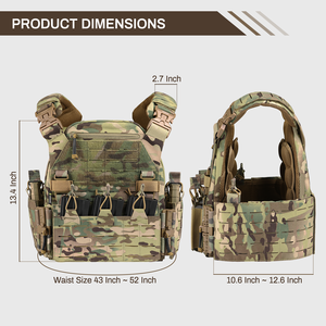 Chaleco Táctico Portaplacas PTG Ligero de Liberación Rápida Estilo MOLLE de Nailon 500D - Product Image 6