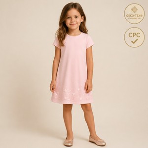 Vestido de Fiesta de Manga Corta <span class=keywords><strong>para</strong></span> <span class=keywords><strong>Niñas</strong></span>, Personalizado OEM ODM, de Poliéster y Elastano, Marca Privada, Ropa Infantil de Boutique - Product Image 1