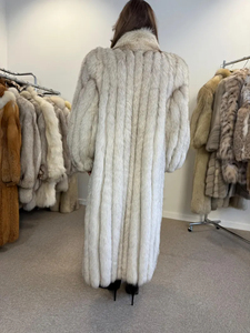 Cappotto <span class=keywords><strong>Lungo</strong></span> di Pelliccia di Volpe Vera di Lusso Personalizzato da <span class=keywords><strong>Donna</strong></span>, <span class=keywords><strong>Trench</strong></span> Invernale Caldo in Colore Naturale - Product Image 2