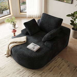 Voxhome Nordisches Modernes Einzelsofa Schwarzer Faulenzerstuhl für Wohnzimmer Schlafzimmer Ovales Komprimiertes Sofa Möbel Neues Design - Product Image 3